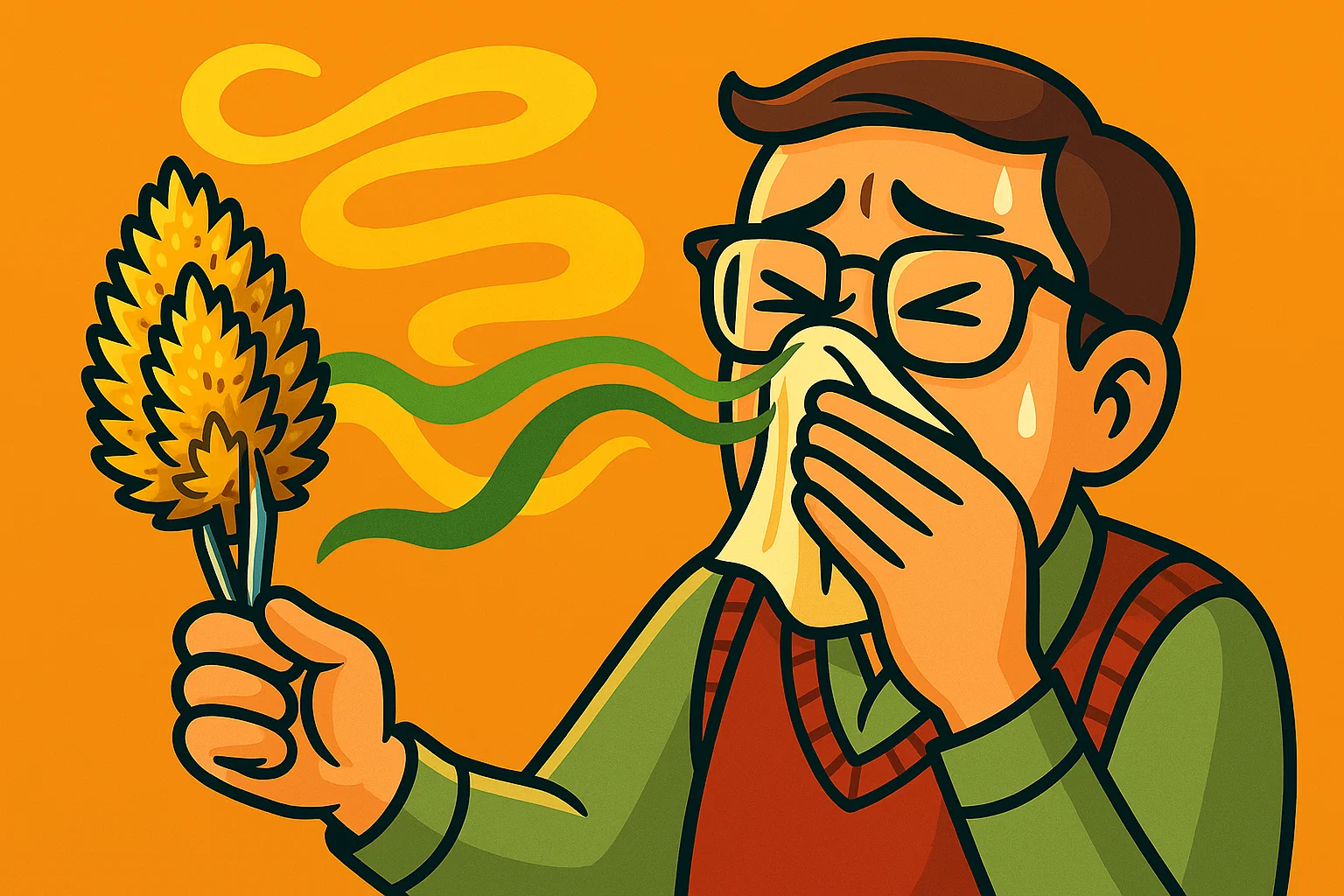 Comic: Carlos erlebt eine Aroma-Explosion mit bunten Zitrus- und Skunk-Ribbons.
