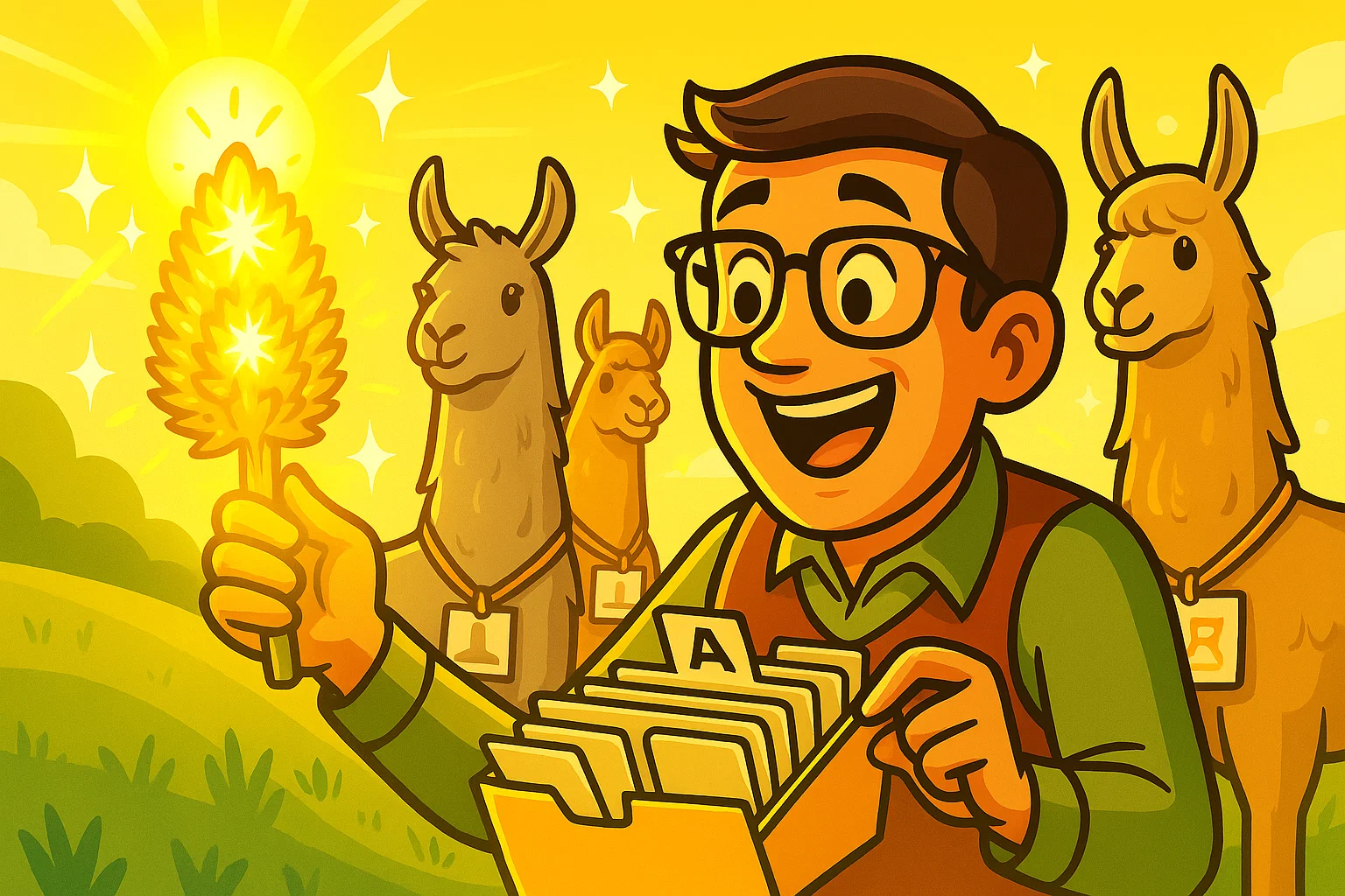 Comic: Carlos baut mit manischer Energie eine kreative Bibliothek aus Naturmaterialien.