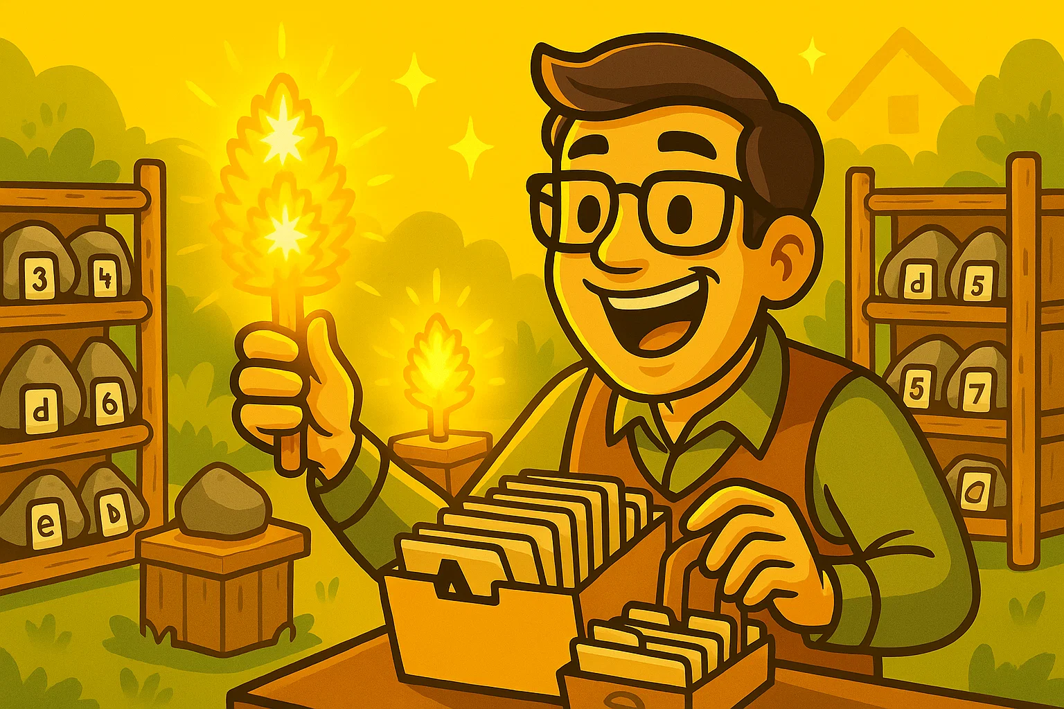 Comic: Carlos, transformiert und entspannt, betreibt ein erfolgreiches Café mit Colombian Gold als Inspiration.
