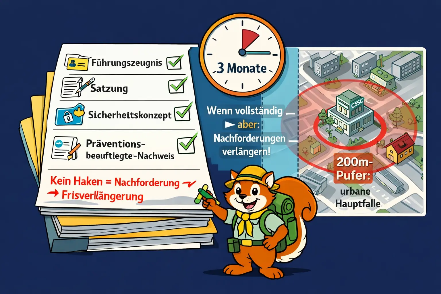 KCanG-Antragsprozess für Cannabis Anbauvereinigungen: Pflichtunterlagen, 200-Meter-Puffer, Bearbeitungsfrist 3 Monate