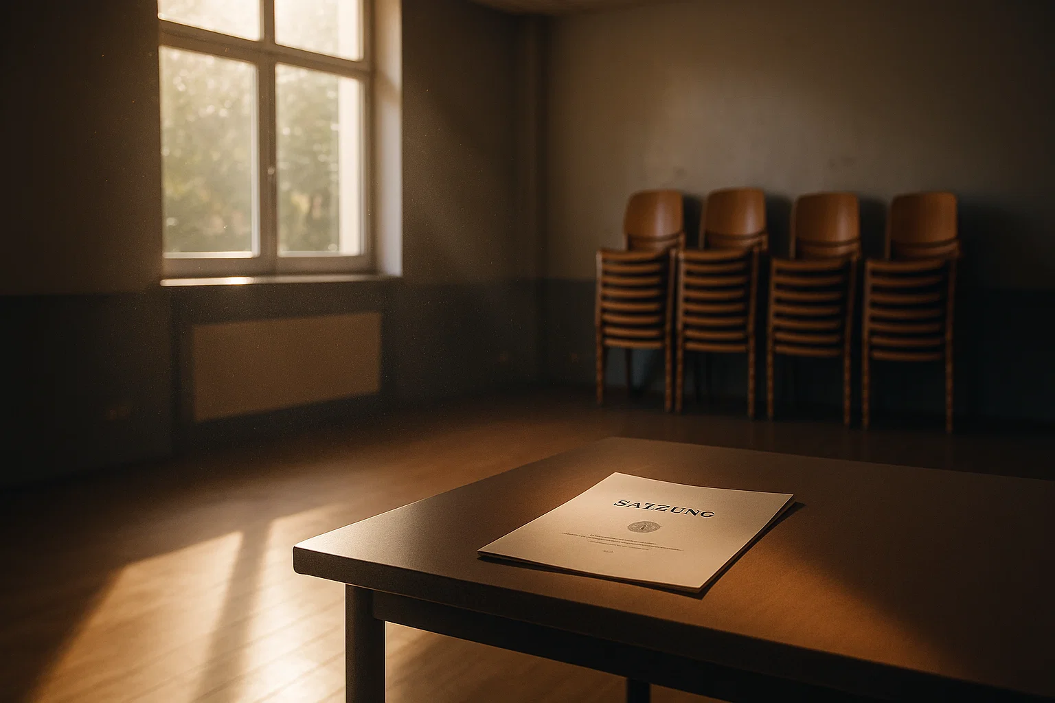 Ein leerer, sonnendurchfluteter Vereinsraum symbolisiert die Stille im sozialen Leben der CSCs