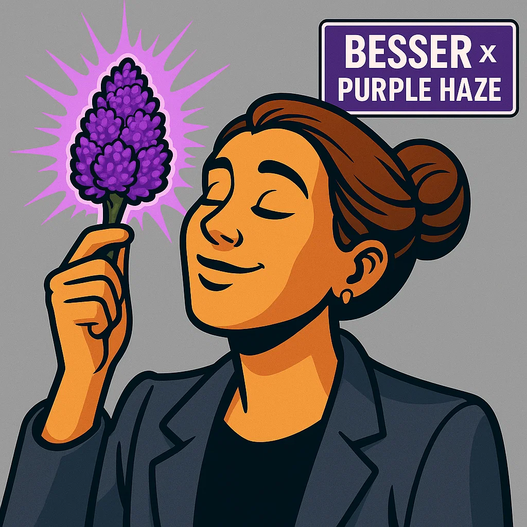 Violetter, frostiger Purple‑Haze‑Bud