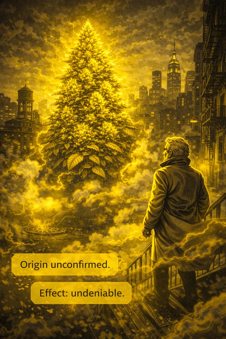 Sour Diesel in der Genesis-Kammer, Orange-Glow strahlt aus der Röhre.
