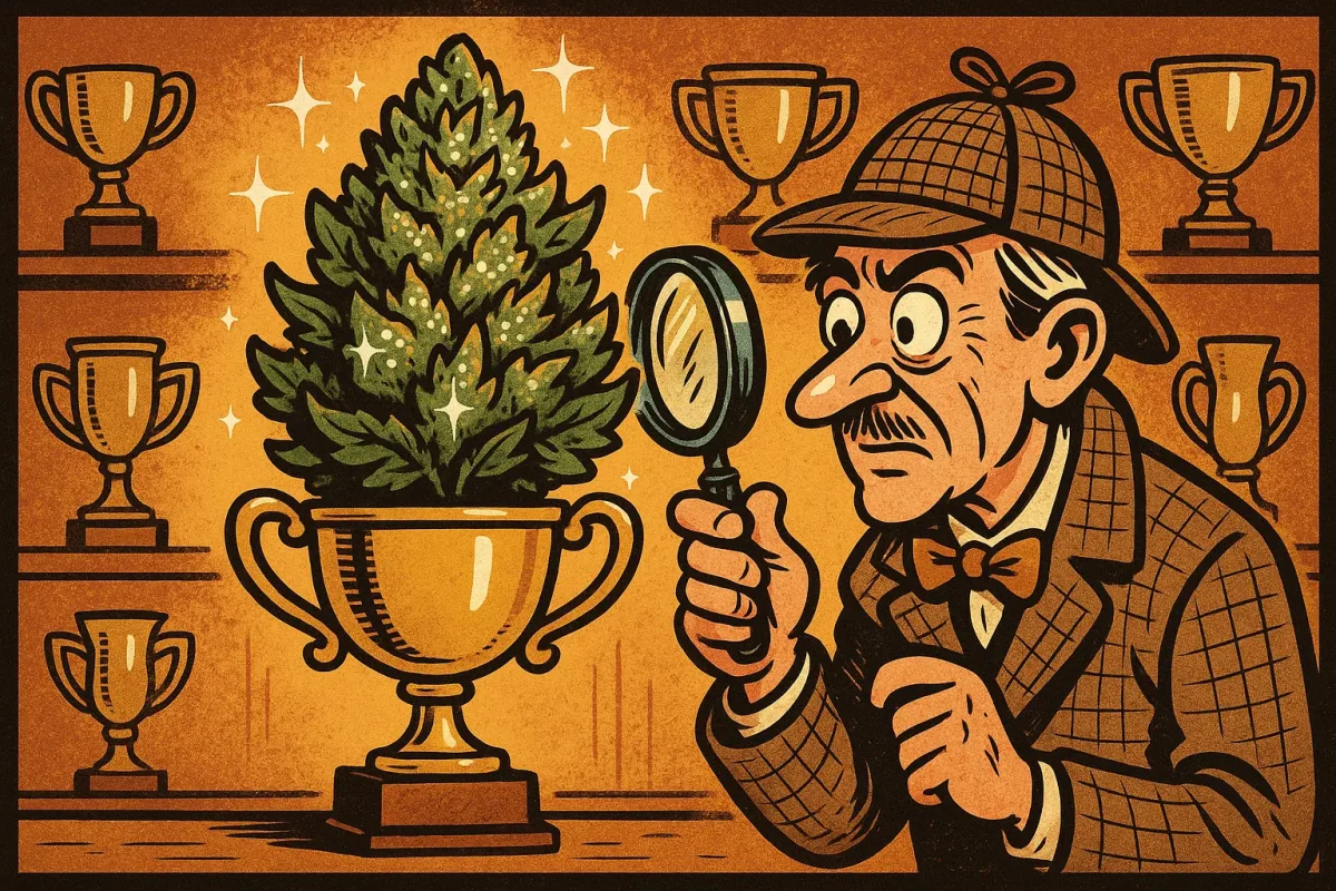 Ein perfekt veredelter Cannabis Bud als Trophäe